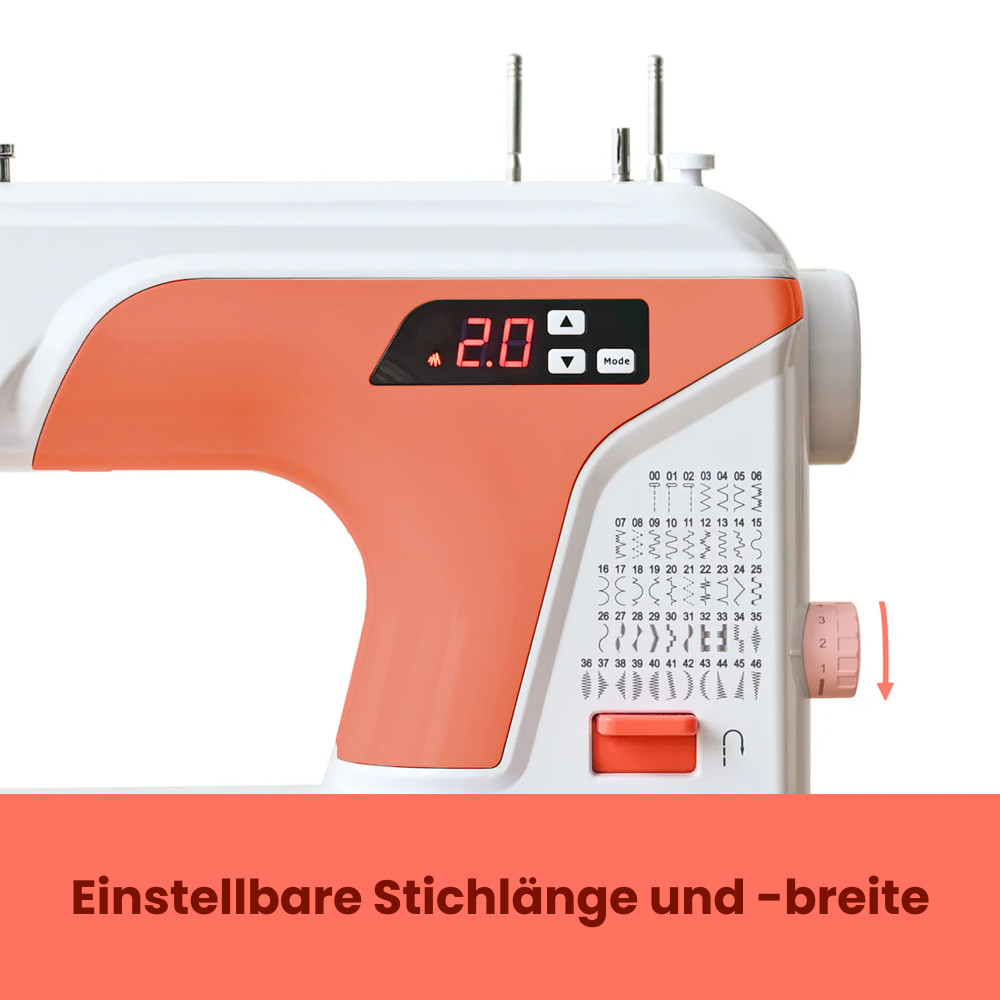 PooLin EOC01 – Elektronische Nähmaschine mit 50 Stichen & 8 Nähfüßen